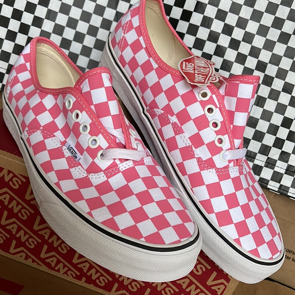 Vans Authentic Checkerboard Pink Lemonade/True White Men’s sneakers - Picture 7 of 16